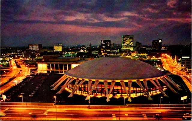 Night View Scope Convention & Cultural Center Norfolk Virginia Vintage Postcard