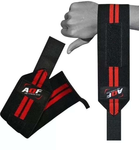 Weight Lifting Wrist Wraps Bandage Gym Hand Support Straps Brace Pair