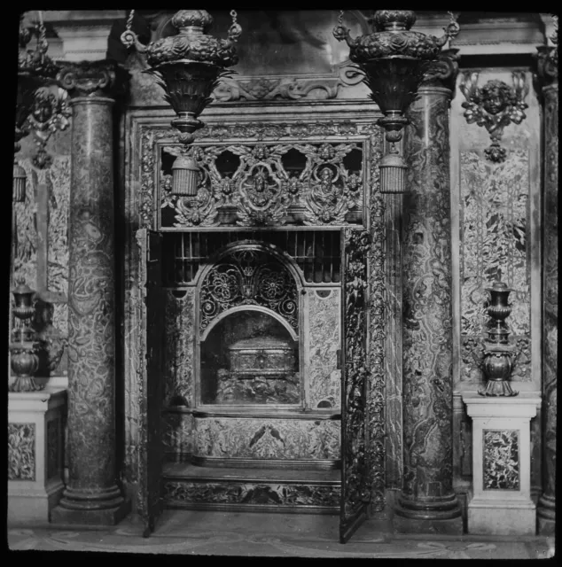 ANTIQUE Magic Lantern Slide ST PETERS TOMB C1910 PHOTO . ROME ITALY