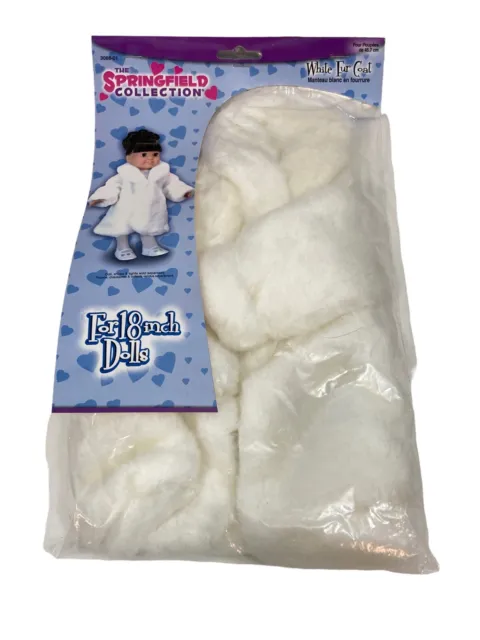 Springfield Collection Faux Fur White Coat For 18" Dolls Mint in pack