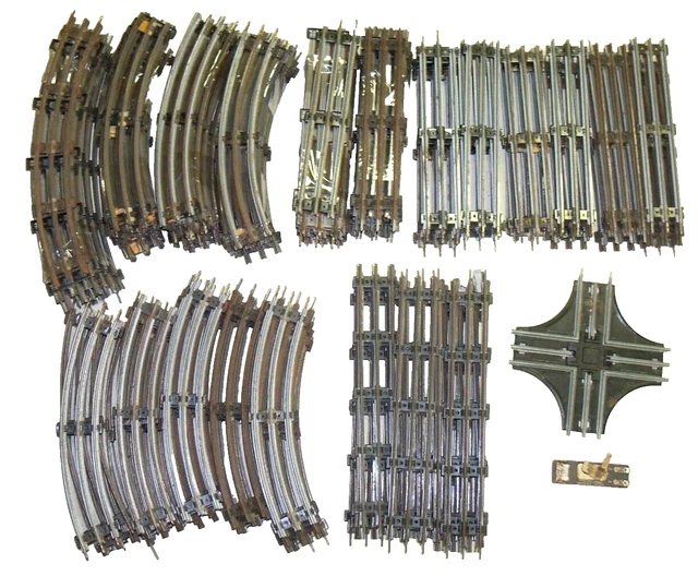 Lionel & More Postwar 135 Pc O-27 Gauge Tubular Track Straight, Curved, Crossing