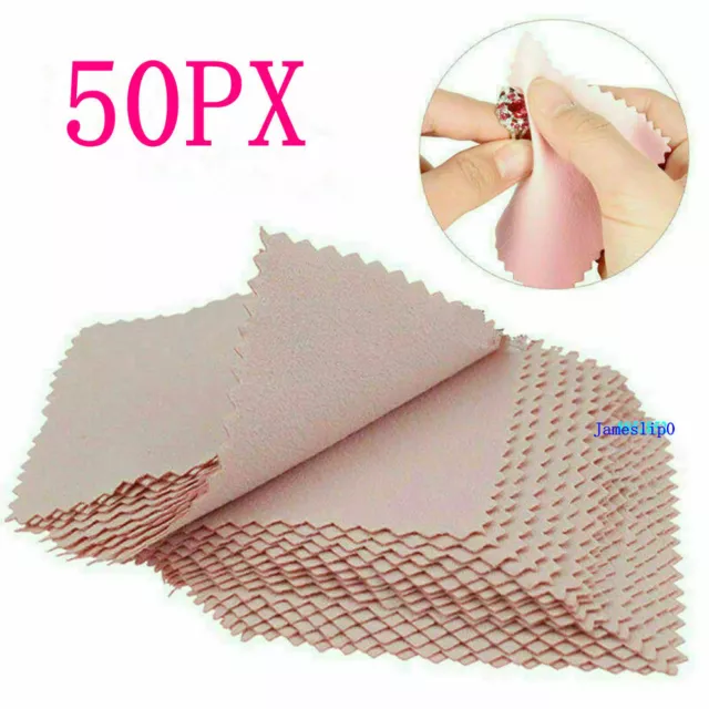 50X Silver Polishing Cloth Cleaner Jewelry Cleaning Cloth UK