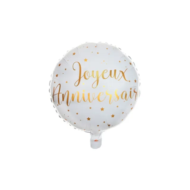 1 Ballon décoratif rond - Winnie Joyeux Anniversaire en Alu à gonfler  hélium env 43 cm