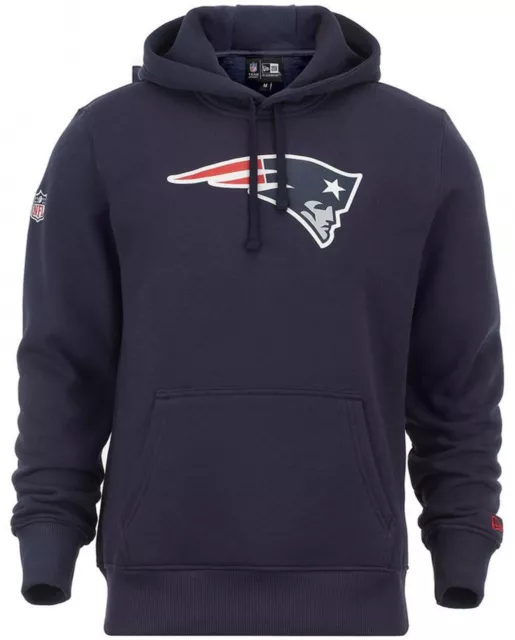 New Era - NFL New England Patriots Logo Squadra Felpa con Cappuccio - Blu