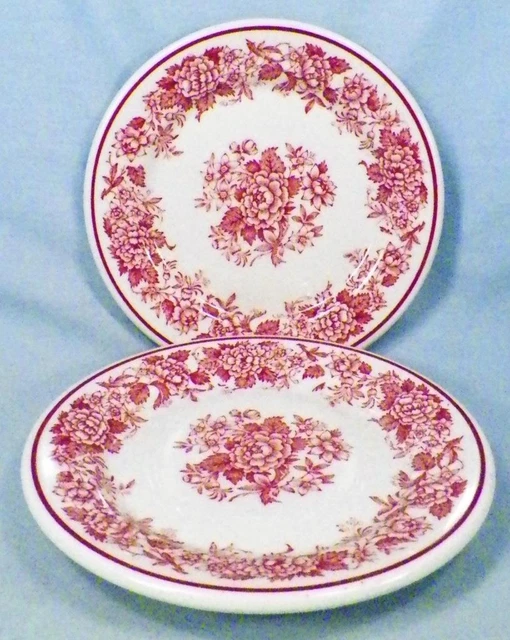 2 Jessica Restaurant Ware Dessert Plates Royal Jackson Syracuse Pink Floral