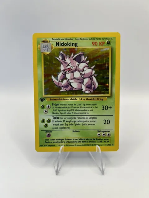 Pokemon Karte Nidoking | 11/102 | 1. Edition | Base Set | MINT+