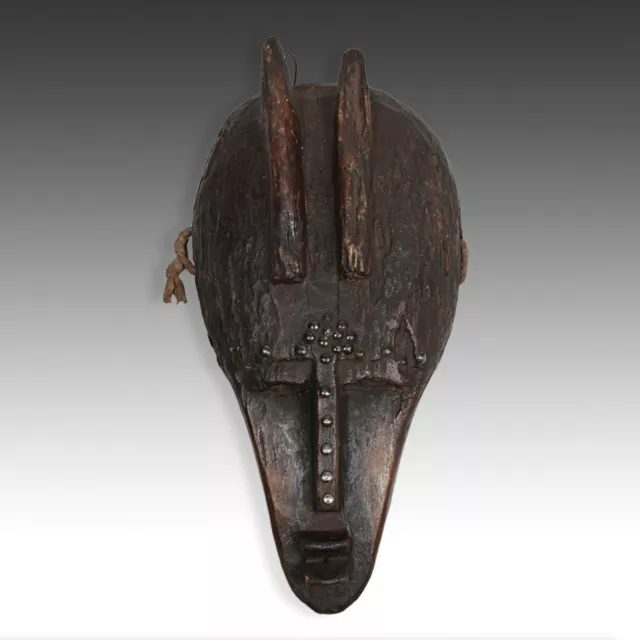 African Mask Marka People Carved Wood Iron Nails Burkina Faso W. Africa 20Th C.