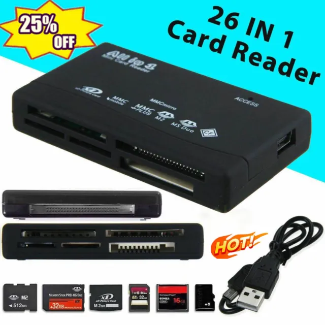 Mini All in One USB High Speed Speicherkartenleser Für SDHC CF xD SD MMC MS
