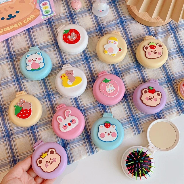 Cartoon Beauty Girl Small Air Cushion Comb Mirror Avocado Mini Portable Airbag