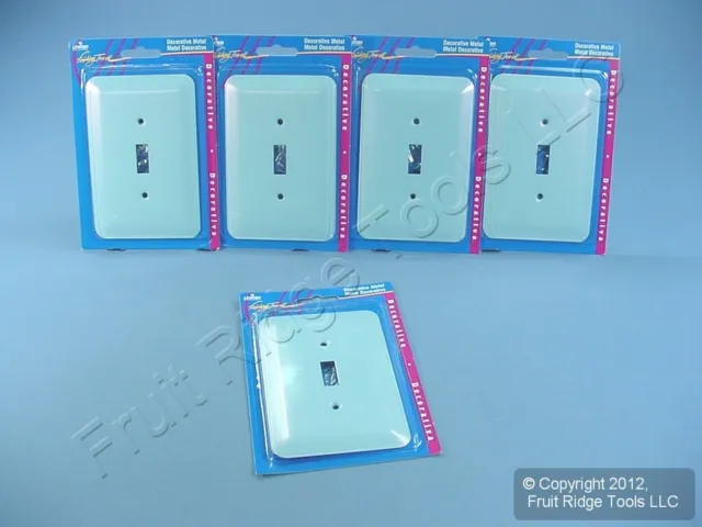 5 Leviton JUMBO 1-Gang Blue Switch Cover Metal Wallplates Switchplates 89301-BLU