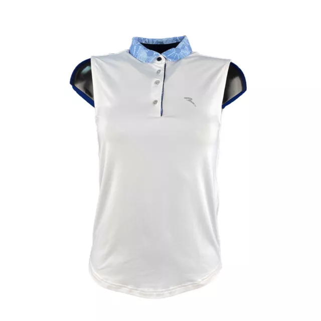 Chervo Golf Damen Polo Top Azules DRY MATIC SUNBLOCK weiß hellblau AA20 2.Wahl