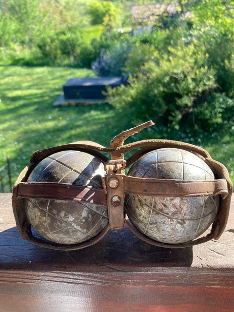 Doublette De Boules De Pétanque (2 Boules) Avec Sacoche En Cuir - état Occasion
