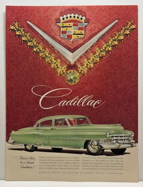 1951 Vintage CADILLAC Antique Magazine Automobile Print Ad - Full Page Color