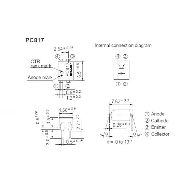 20 Stück PC817C Sharp EL817C Inline-DIP4-Linear-Optokoppler Optoisolat