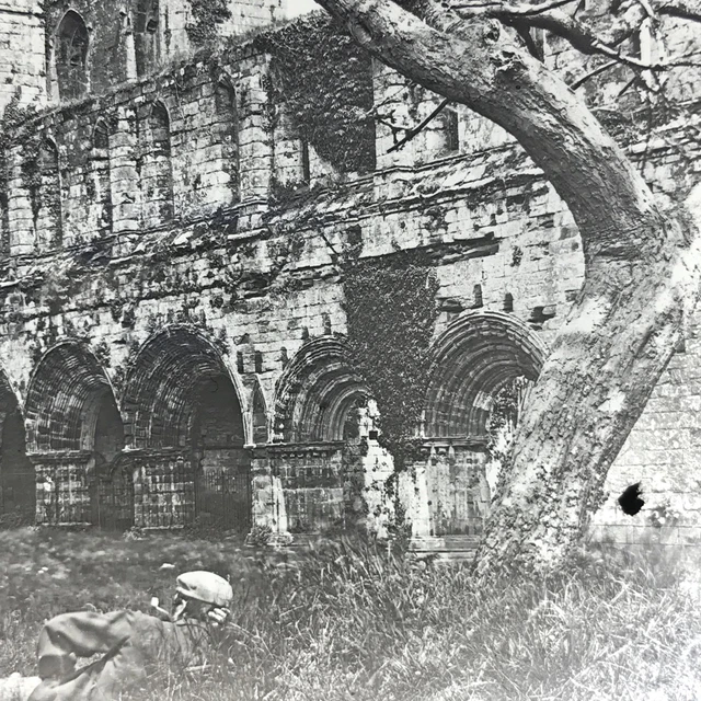 Furness Abbey Scotland GWW C1900 Antique Magic Lantern Glass Slide Photo 2