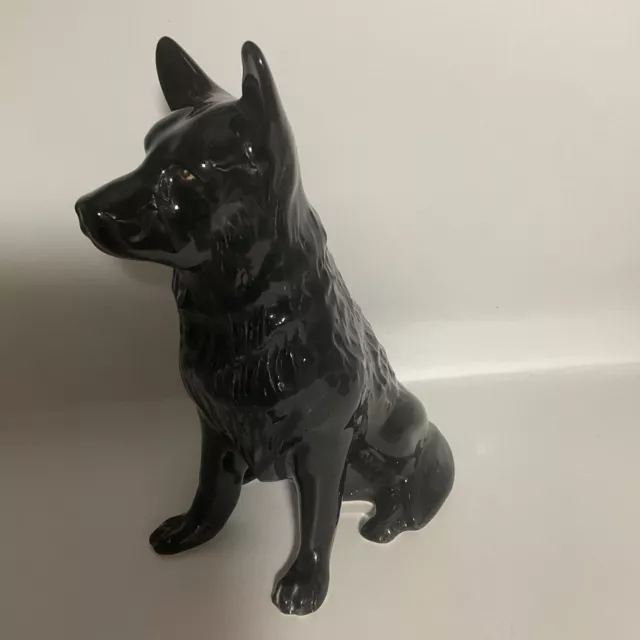 German Shepherd Dog figurine.Pottery Dog