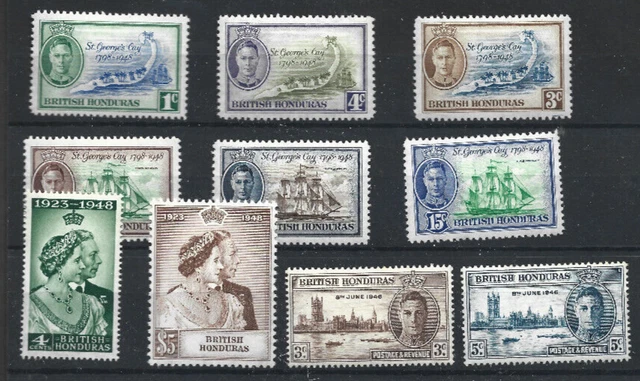 British Honduras 1946/9 Small Mint George Vi Collection With £1 Sil Wedding