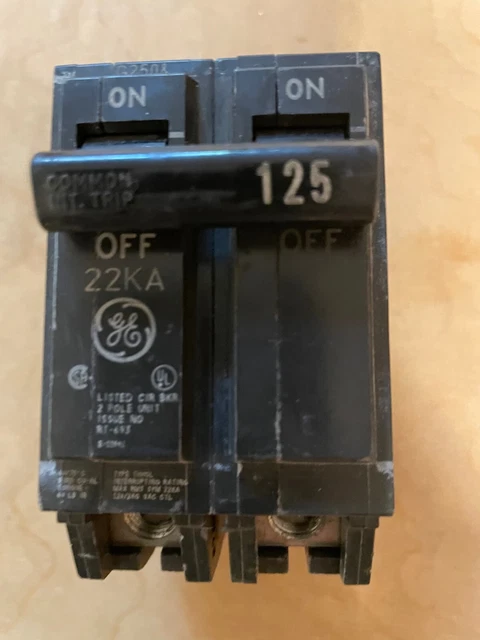 General Electric THQL21125 2 Pole Circuit Breaker 125A 120/240VAC 1 PH