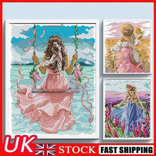 Full Embroidery Eco-cotton Thread 11CT Printed Character Cross Stitch Kit Craft