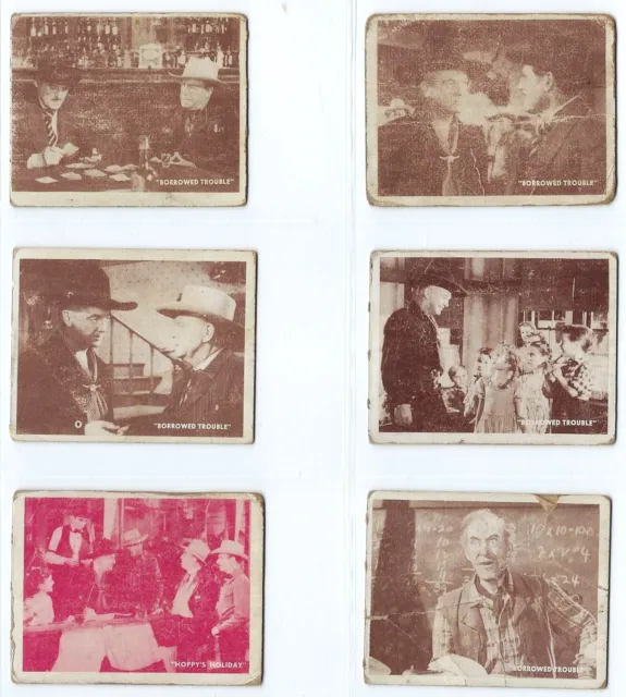 1950 Hopalong Cassidy Western Card Lot of 11 Cards Various Episodes - Low Grade