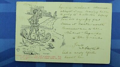 Vintage Comic Postcard 1902 Gents Bicycle Cycling Accident YOU HAVE SPARE REPAIR