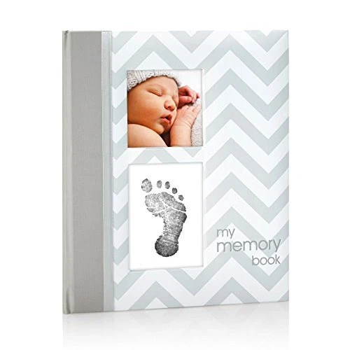 Pearhead First 5 Years Chevron Baby Memory Book Clean-Touch Baby Safe Ink Pad...