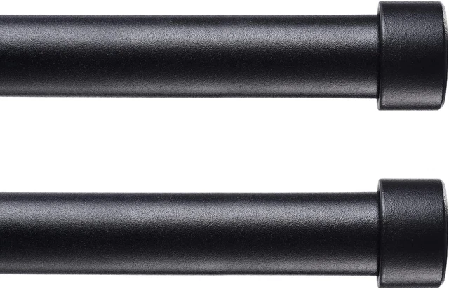2 Pack Modern Curtain Rod, End Cap Style Design, Curtain Rods for Windows 48 to