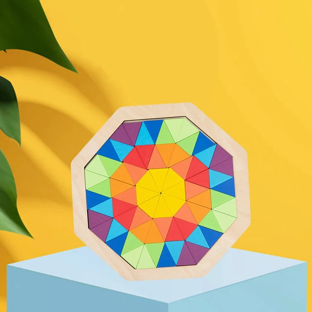 Montessori Tangram Blocks Set Geometric Shape Puzzles Brain Teaser Jigsaw