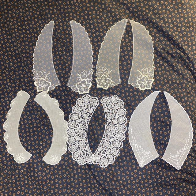 Vintage NOS Edwardian Antique Mixed Lace Collar Clothing Dress Trim Lot 5 Sets