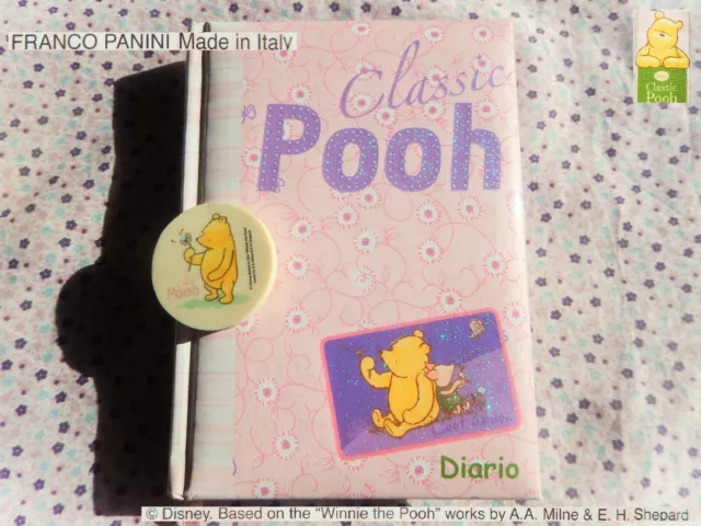 🌷 WINNIE POOH VINTAGE DIARIO Piccolo *16x11* MADE in ITALY + GOMMINA Eraser 🍃