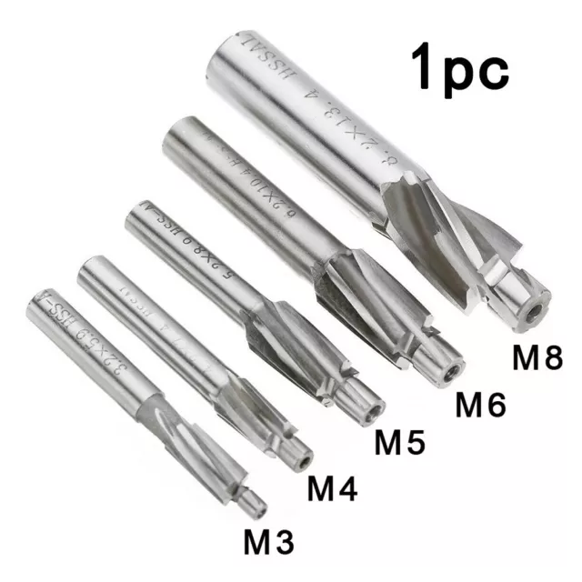 HSS Counterbore End Mill for Cutting Screw Hole M3 M8 Pilot Slotting Tool