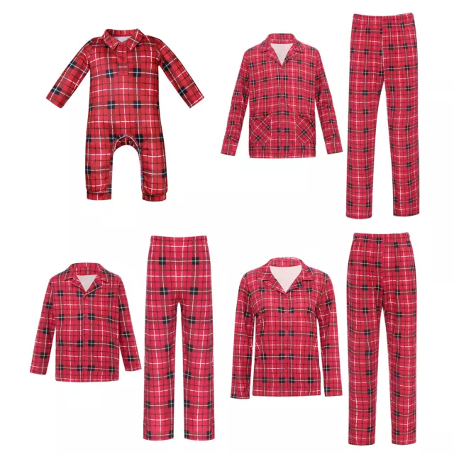 Women Sleepwear 2 Piece Outfits Daily Nightwear Sleepsuit Loungewear Plaid Baby