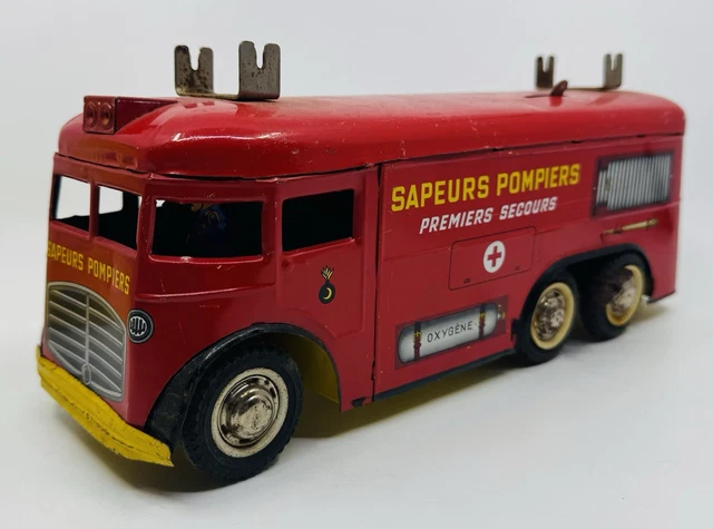 Figurine Joustra 460 Pompiers Tôle - Camion 1er Secours Vintage 1959 France