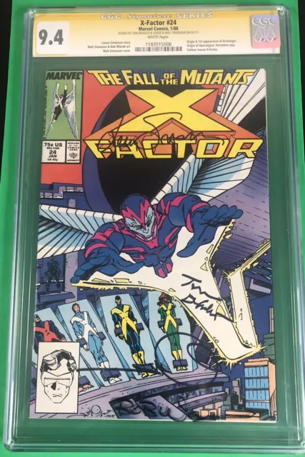 X-Factor #24 GC9.4 Signed by TOM DEFALCO LOUIS & WALT SIMONSSON & BOB WIACEK