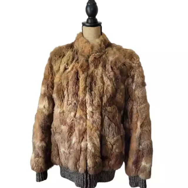 70s Real Fox Fur & Satin Coat Jacket Size Large 2