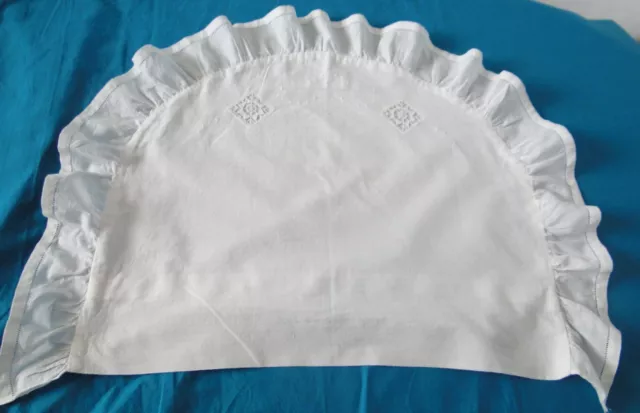 Cuscino Supporto Antico Cotone Bianco Ricamato n62a