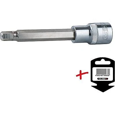 KS TOOLS 1/2" CHROMEplus nodo bit esagonale interno, lungo, 12 mm