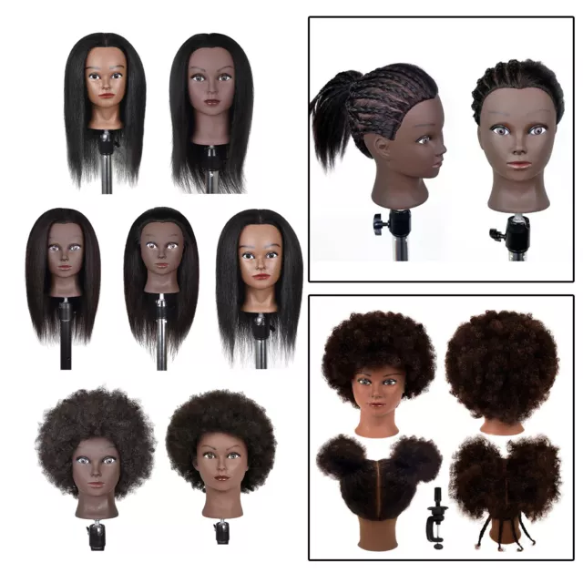 Afro Mannequin Head with Hair for Braiding Cornrow Practice Head