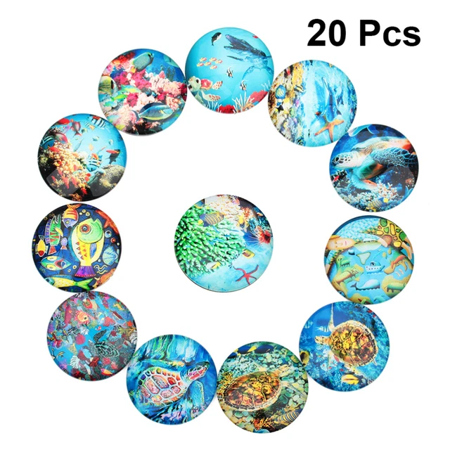 20PCS DIY Glas Patch Zarte Ozean Muster Glas Patches Für Handwerk Schmuck Studio 2