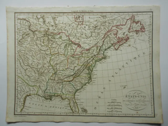 P11 / Carte Adam Et Giraldon  1816 /  Etats-Unis De L Amerique Septentrionale