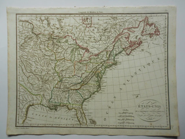 P11 / Carte Adam Et Giraldon  1816 /  Etats-Unis De L Amerique Septentrionale