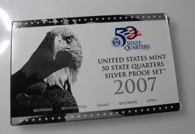 2007-S U.S. Silver Quarters Mint Set * MT WA ID WY UT * Five Proof Coins * w/COA