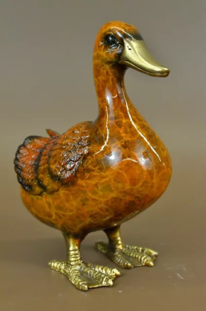 European Made Bronze Solid Brass Figurine Duck Iron Work Miniature Artwork Deal