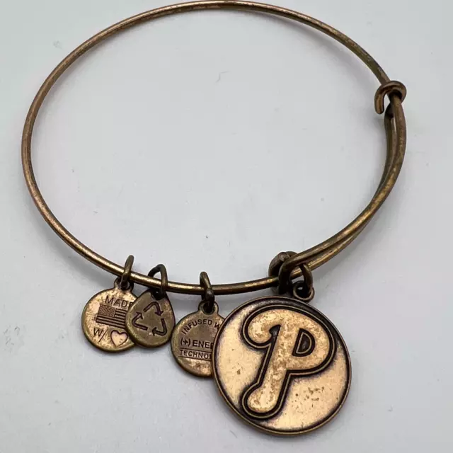 Alex and Ani Philadelphia Phillies Gold tone bangle charm bracelet