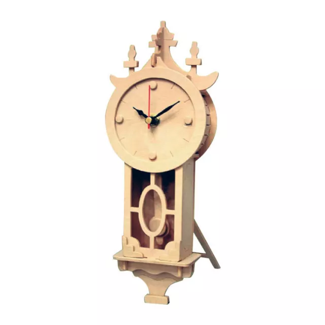 Wall Clock: Wood Craft Assembly Wooden Construction Clock Kit