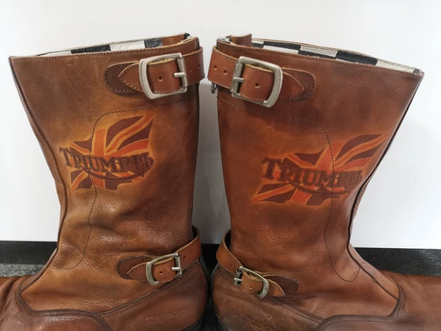 paul-smith-triumph-mens-motorcycle-boots-uk-size-10-tan-used-195-00