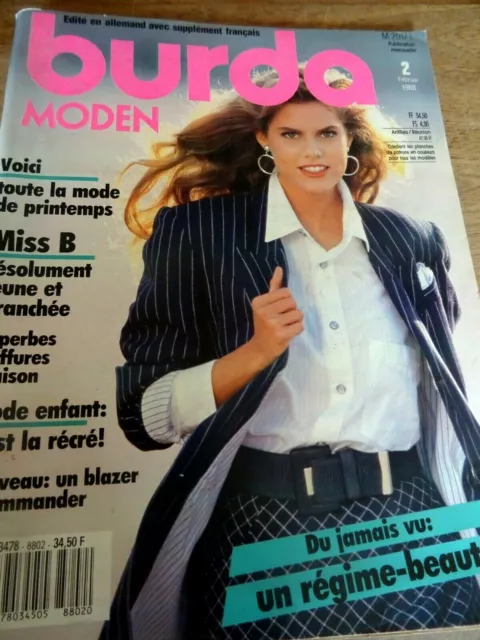 Magazine Burda Vintage Mode Printemps Jeune Et Branche Miss B Fevrier  1988
