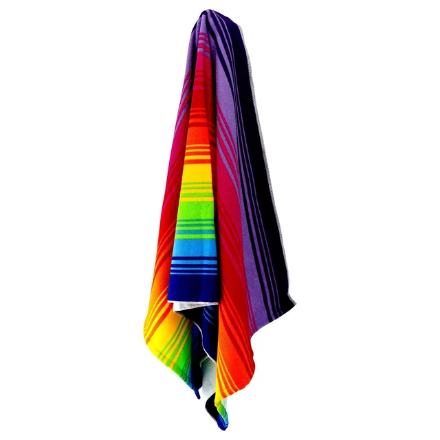 Regenbogen Mikrofaser Strandbad leicht gestreift Handtuch Urlaub Camping Fitnessstudio 2