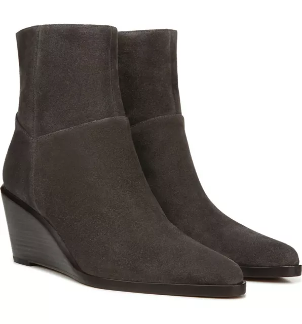 NIB Vince Mavis Suede Ankle Wedge Bootie, Moleskine (Grey) 6,7,7.5,8,9.5 $395