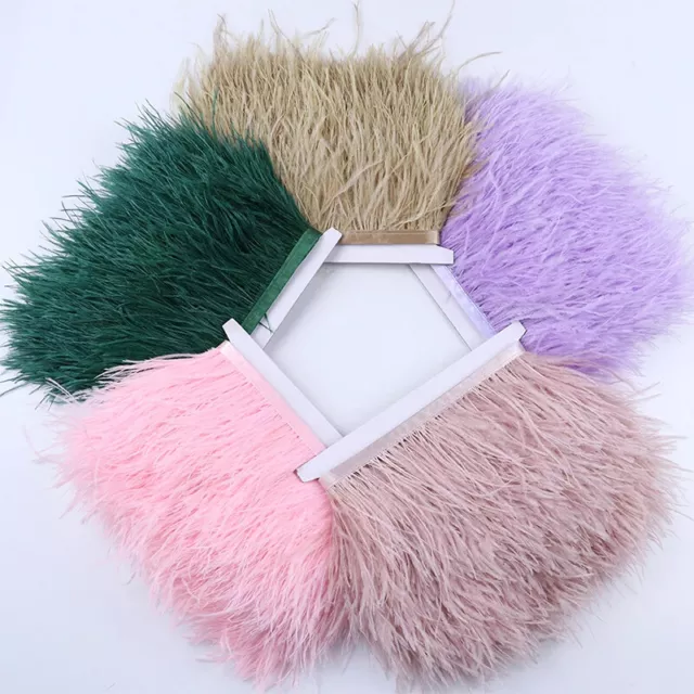 1 Meter Ostrich Feather Trimmings Fringe Trim Sewing Ribbon Costume Applique New